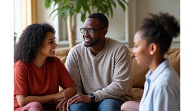 Diverse group of people in a therapy or support group