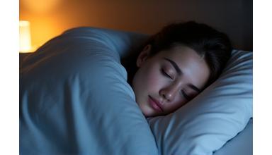 Person peacefully sleeping in a comfortable bed
