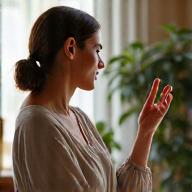 Woman sharing a thoughtful moment with a coach, representing personalized lifestyle coaching.